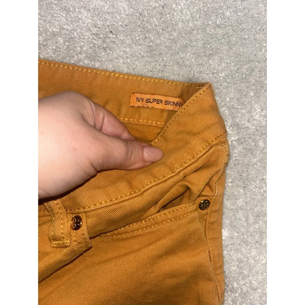 Tory Burch Yellow/orange Denim Ivy Super Skinny Jeans Size‎ 27